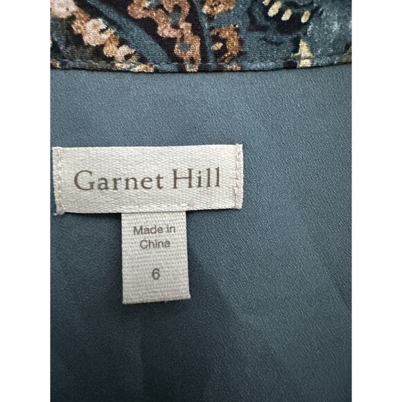 Garnet Hill paisley swirl Print drop waist silky viscose dress Sz 6 Boho Artsy - Picture 9 of 12